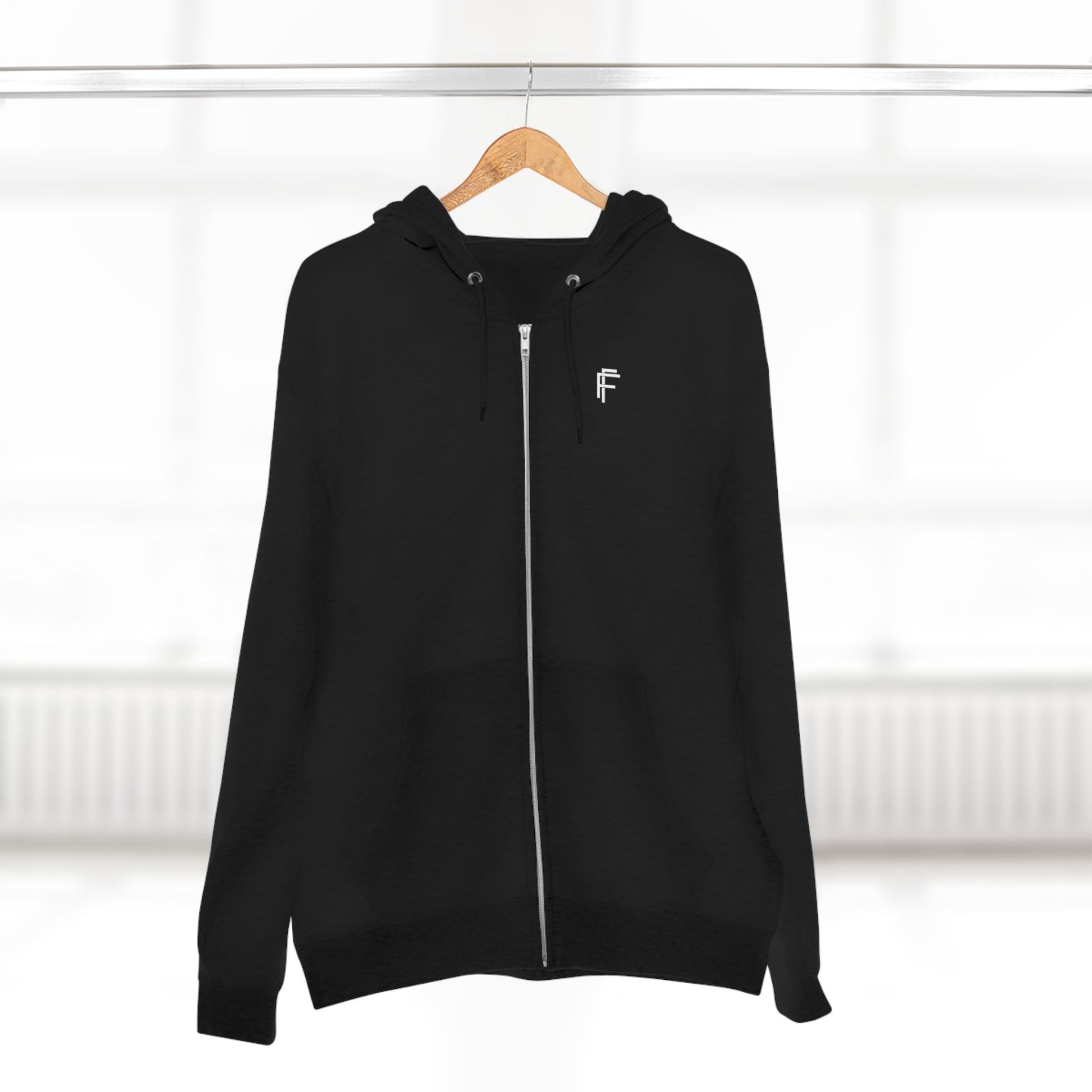 Frenzy - Stylish Unisex Zip Hoodie with White Logo. - Fitness Frenzy
