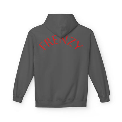 Fitness Frenzy Unisex Midweight Softstyle Hoodie with Red Logo - Trendy 'FRENZY' Design for Comfort and Style. - Fitness Frenzy