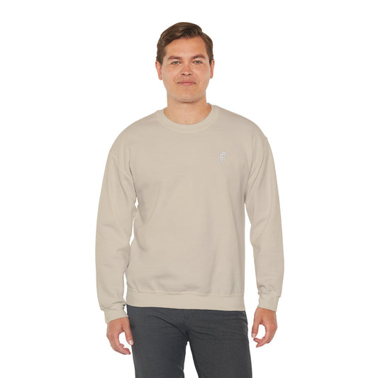 Frenzy Unisex Black Crewneck Sweatshirt with White Logo for Everyday Comfort. - Fitness Frenzy