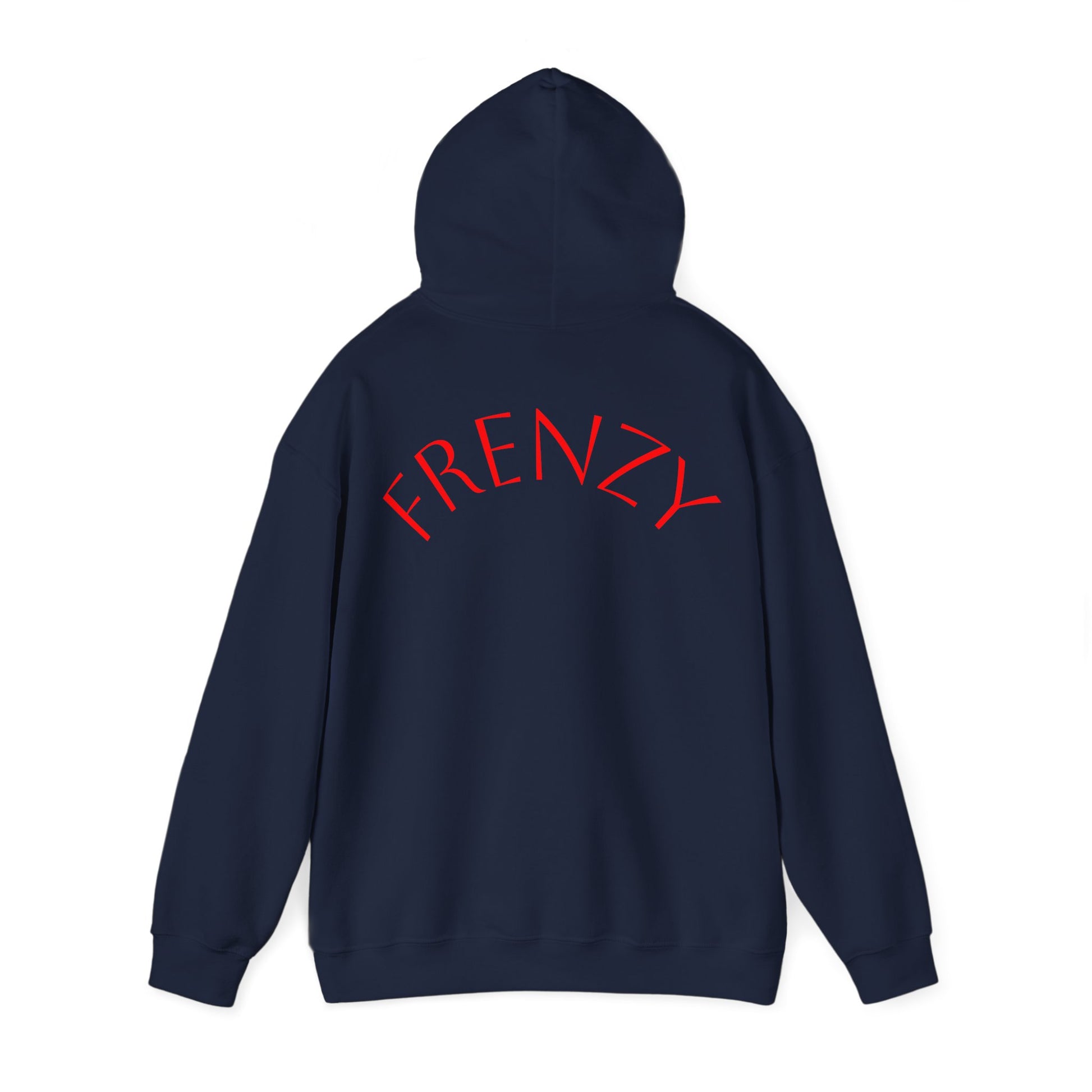 Frenzy Unisex Heavy Blend™ Hooded Sweatshirt with Red logo - Trendy & Cozy. - Fitness Frenzy