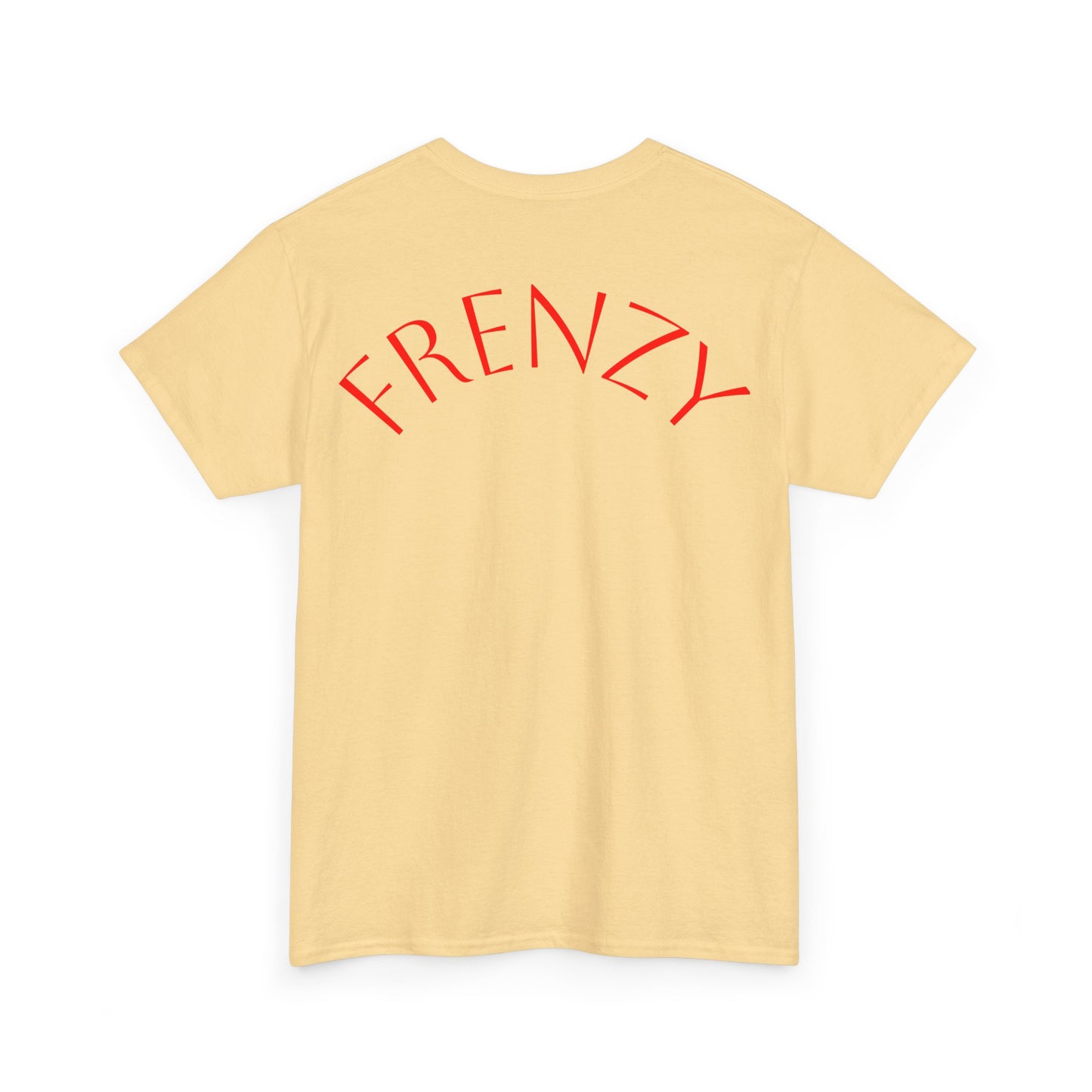 Frenzy Graphic Unisex Heavy Cotton Tee with Bold Red Design. - Fitness Frenzy