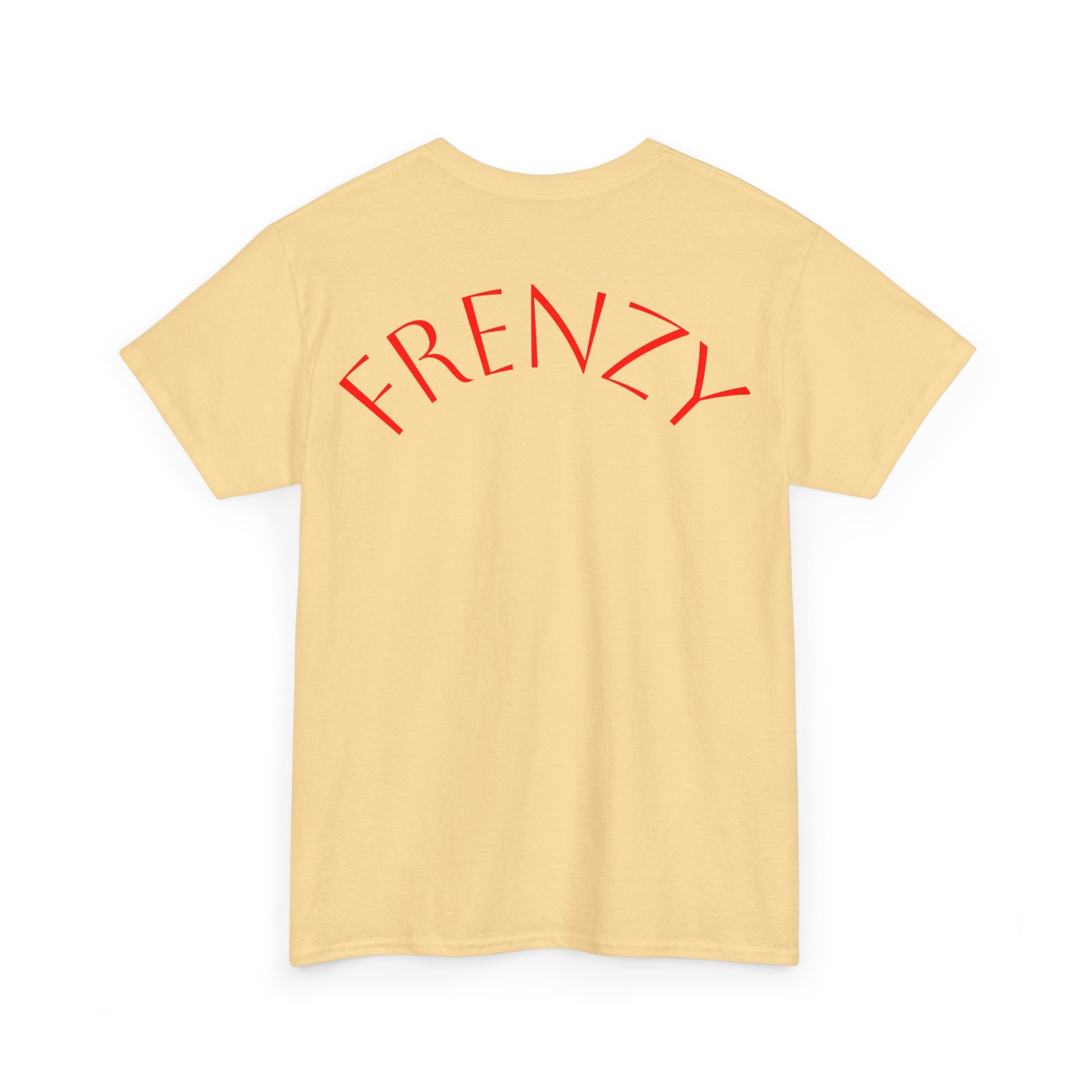 Frenzy Graphic Unisex Heavy Cotton Tee with Bold Red Design. - Fitness Frenzy