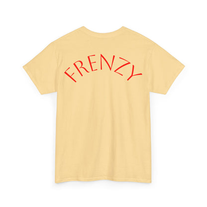 Frenzy Graphic Unisex Heavy Cotton Tee with Bold Red Design. - Fitness Frenzy