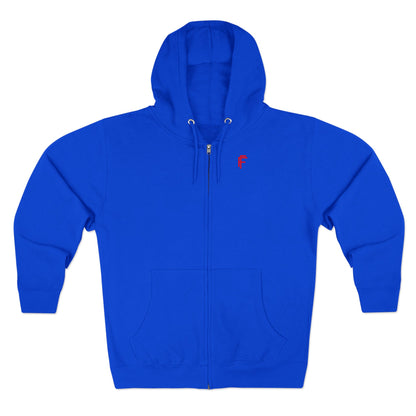 Frenzy - Unisex Zip Hoodie with Red Logo - Fresh Style Grey Zip-Up with Red Graphics. - Fitness Frenzy