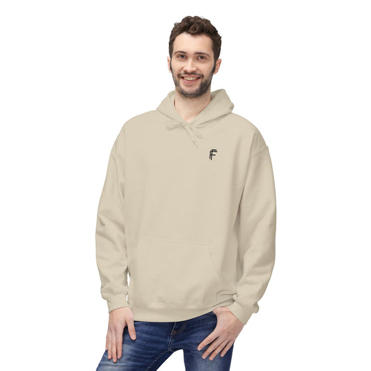 Fitness Frenzy Unisex Fleece Hoodie with Black Logo - Softstyle Comfort for Everyone. - Fitness Frenzy