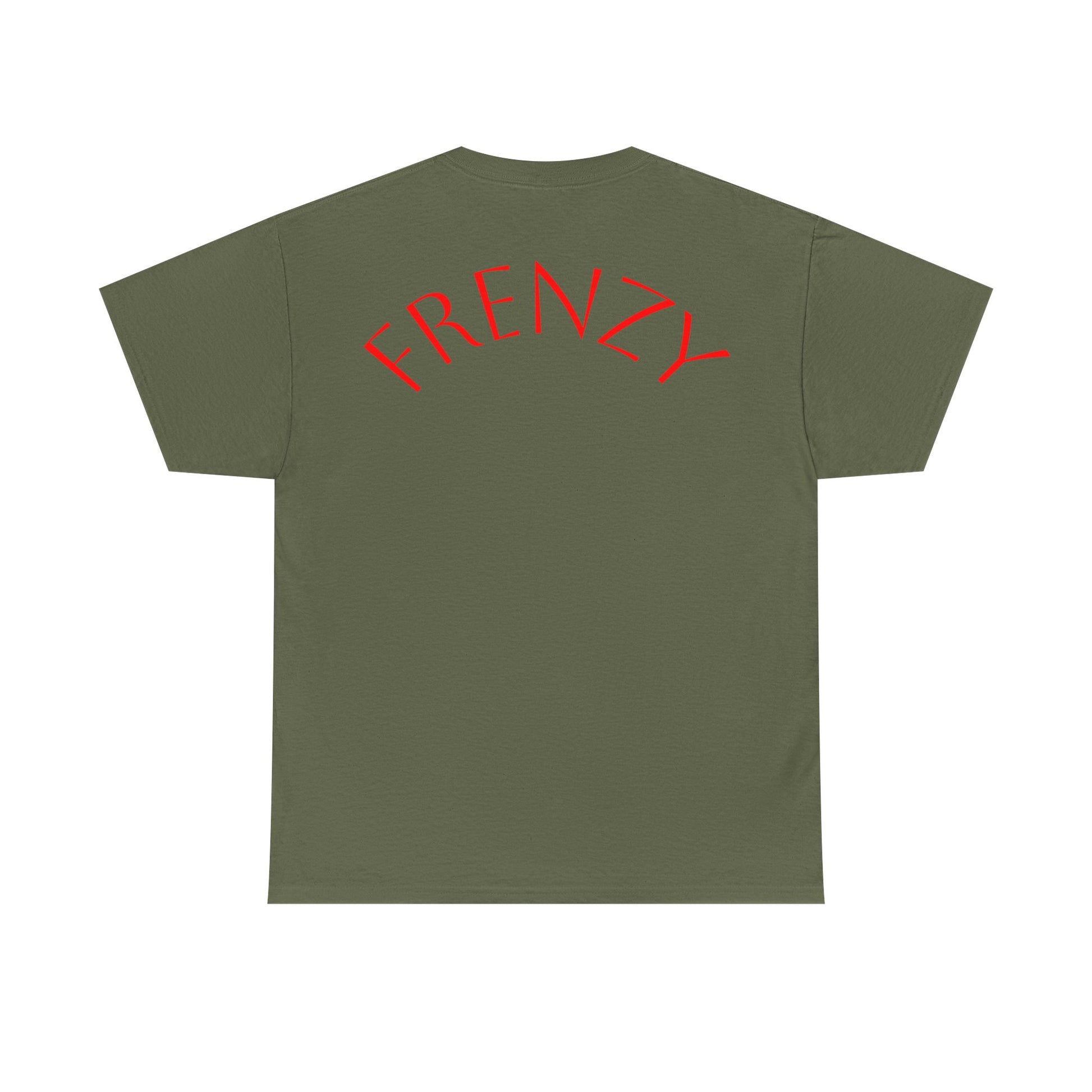 Frenzy Graphic Unisex Heavy Cotton Tee with Bold Red Design. - Fitness Frenzy