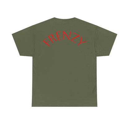 Frenzy Graphic Unisex Heavy Cotton Tee with Bold Red Design. - Fitness Frenzy