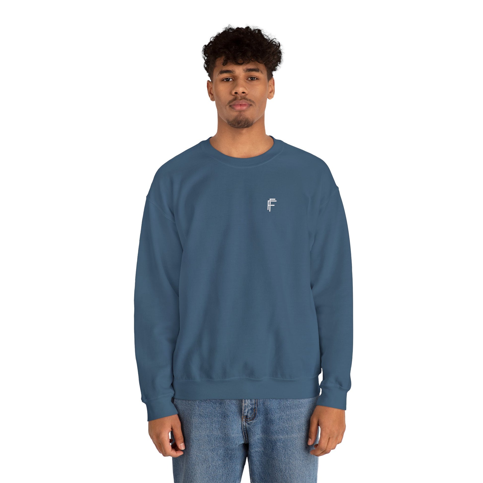 Frenzy Unisex Heavy Blend™ Crewneck Sweatshirt with White Logo. - Fitness Frenzy