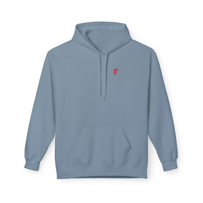 Fitness Frenzy Unisex Midweight Softstyle Hoodie with Red Logo - Trendy 'FRENZY' Design for Comfort and Style. - Fitness Frenzy