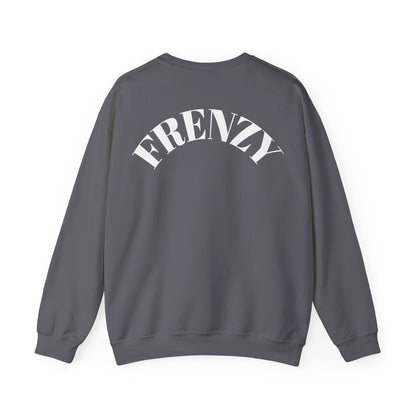 Frenzy Unisex Heavy Blend™ Crewneck Sweatshirt with White Logo. - Fitness Frenzy