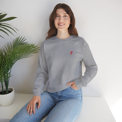 Frenzy - Unisex Heavy Blend™ Crewneck Sweatshirt with Red Logo - Cozy Modern Style. - Fitness Frenzy