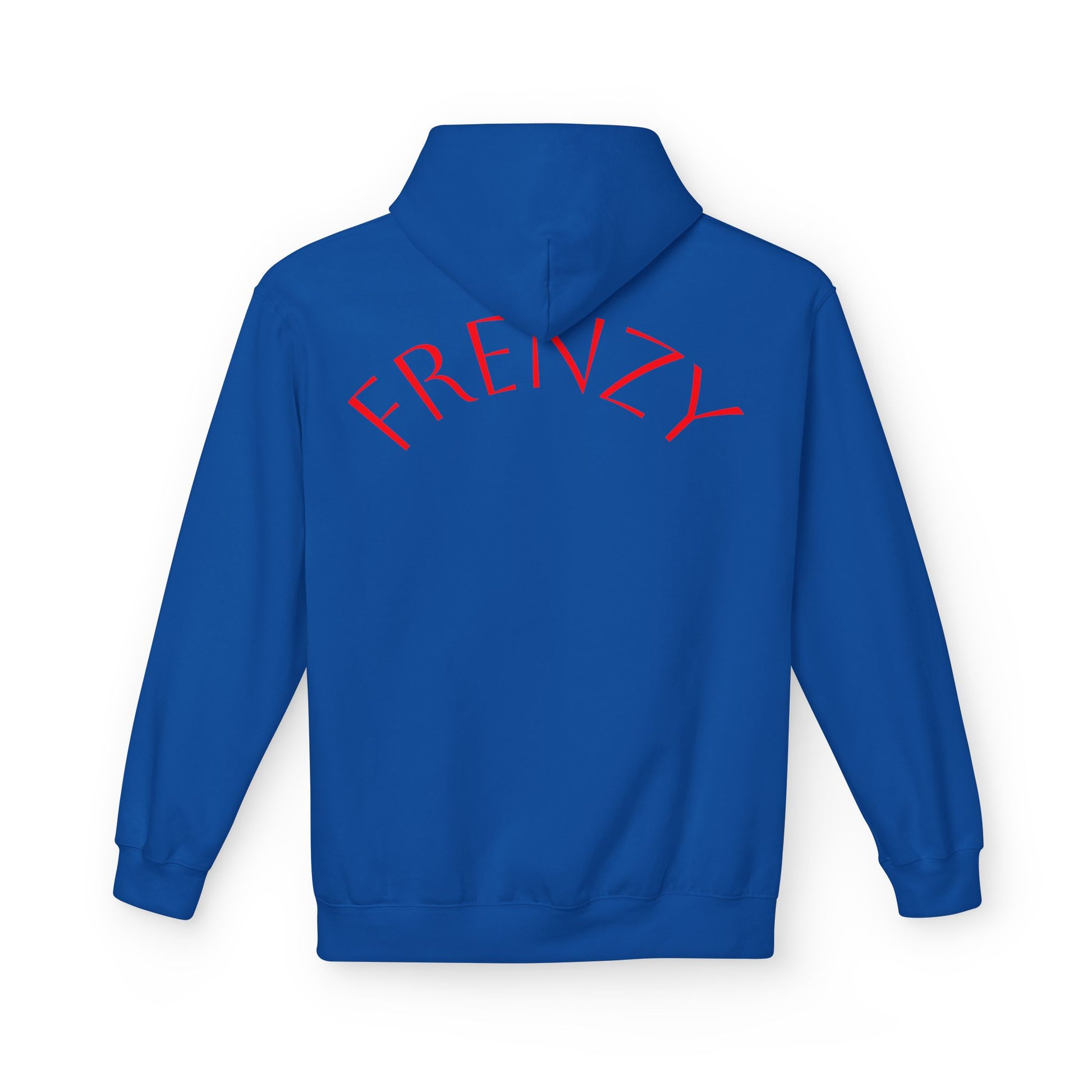 Fitness Frenzy Unisex Midweight Softstyle Hoodie with Red Logo - Trendy 'FRENZY' Design for Comfort and Style. - Fitness Frenzy