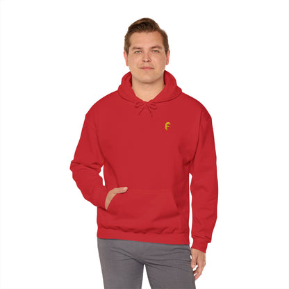 Frenzy Unisex Heavy Blend™ Hoodie with Yellow Logo. - Fitness Frenzy