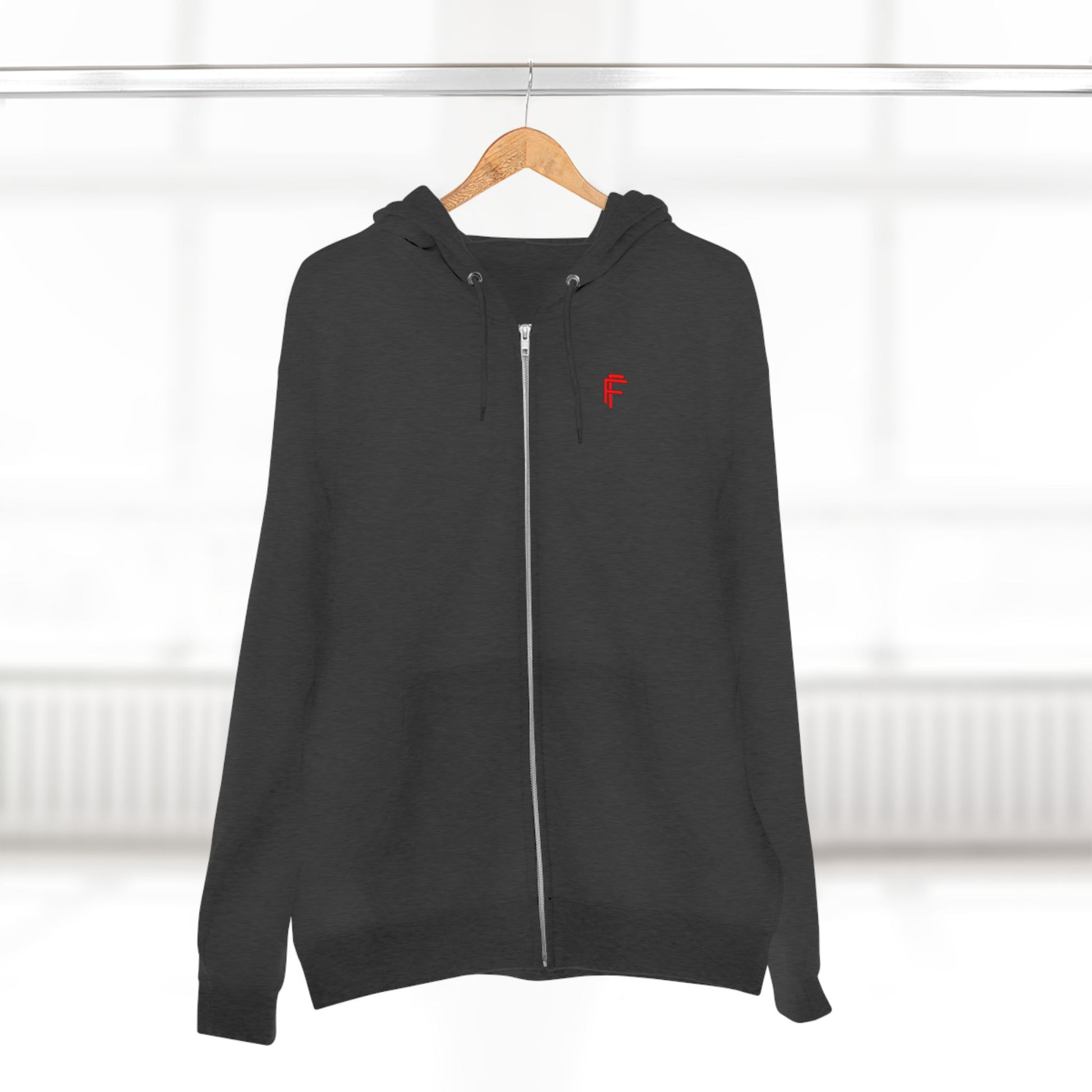 Frenzy - Cozy Unisex Zip Hoodie with Red Logo - Perfect for Everyday Comfort - Fitness Frenzy
