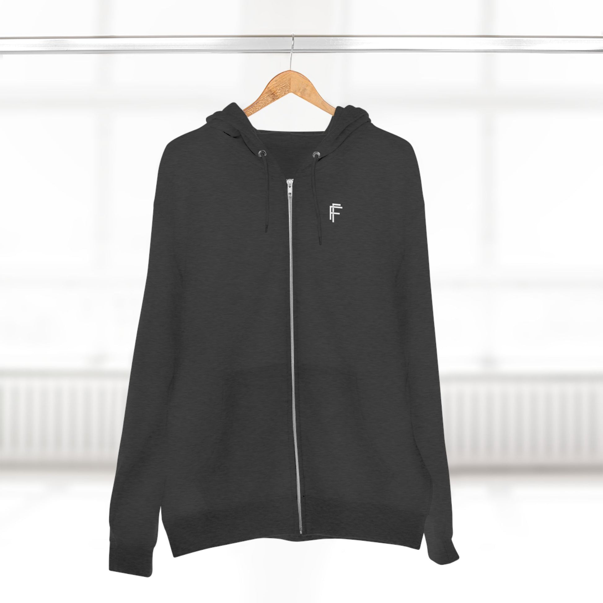 Frenzy - Stylish Unisex Zip Hoodie with White Logo. - Fitness Frenzy