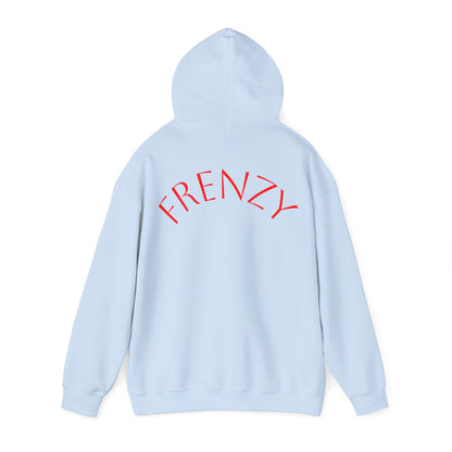 Frenzy Unisex Heavy Blend™ Hooded Sweatshirt with Red logo - Trendy & Cozy. - Fitness Frenzy