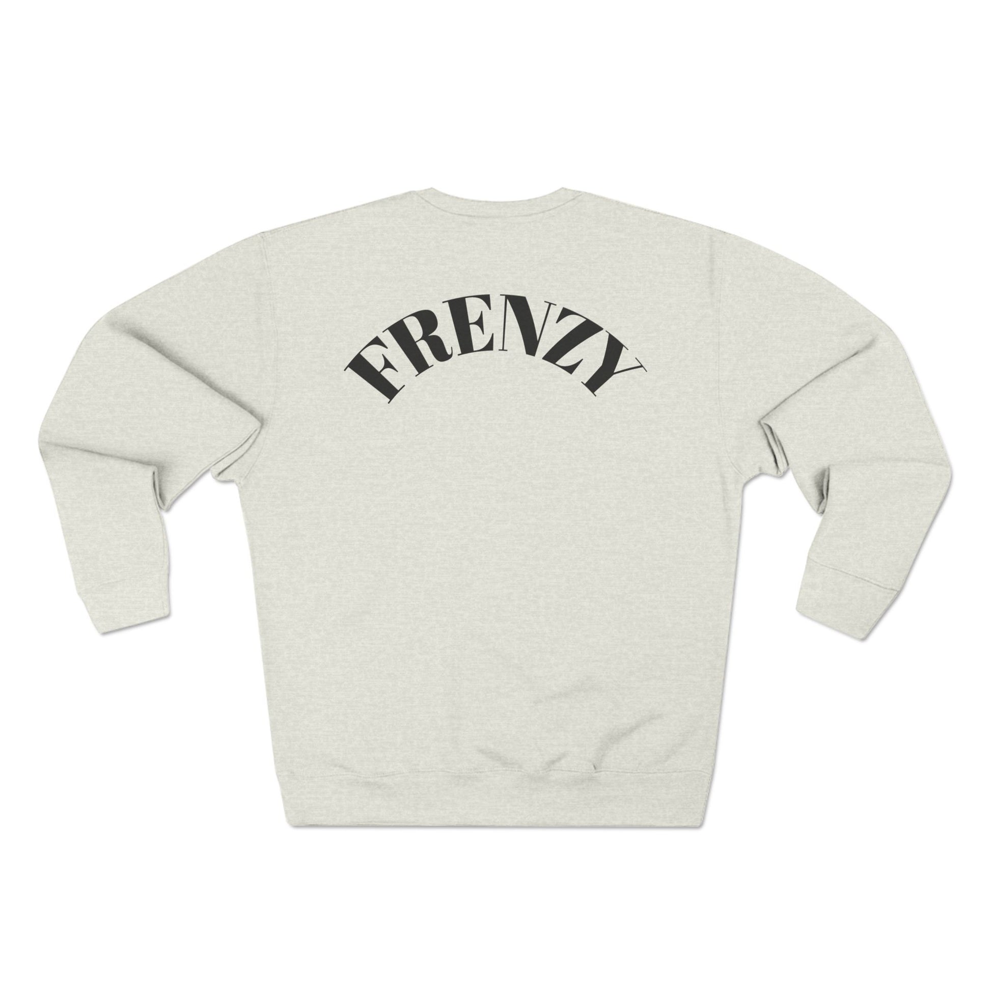 Frenzy Unisex Crew neck Sweatshirt with Black Logo Pattern. - Fitness Frenzy