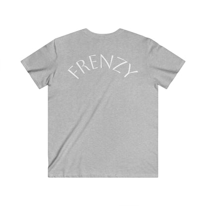 Casual Men's Fitted V-Neck Tee - White Logo. - Fitness Frenzy