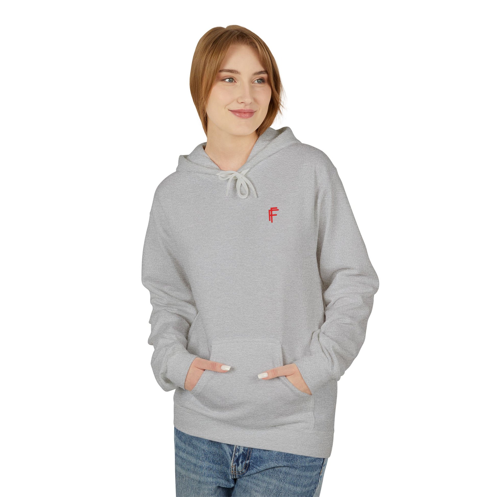 Fitness Frenzy Unisex Midweight Softstyle Hoodie with Red Logo - Trendy 'FRENZY' Design for Comfort and Style. - Fitness Frenzy