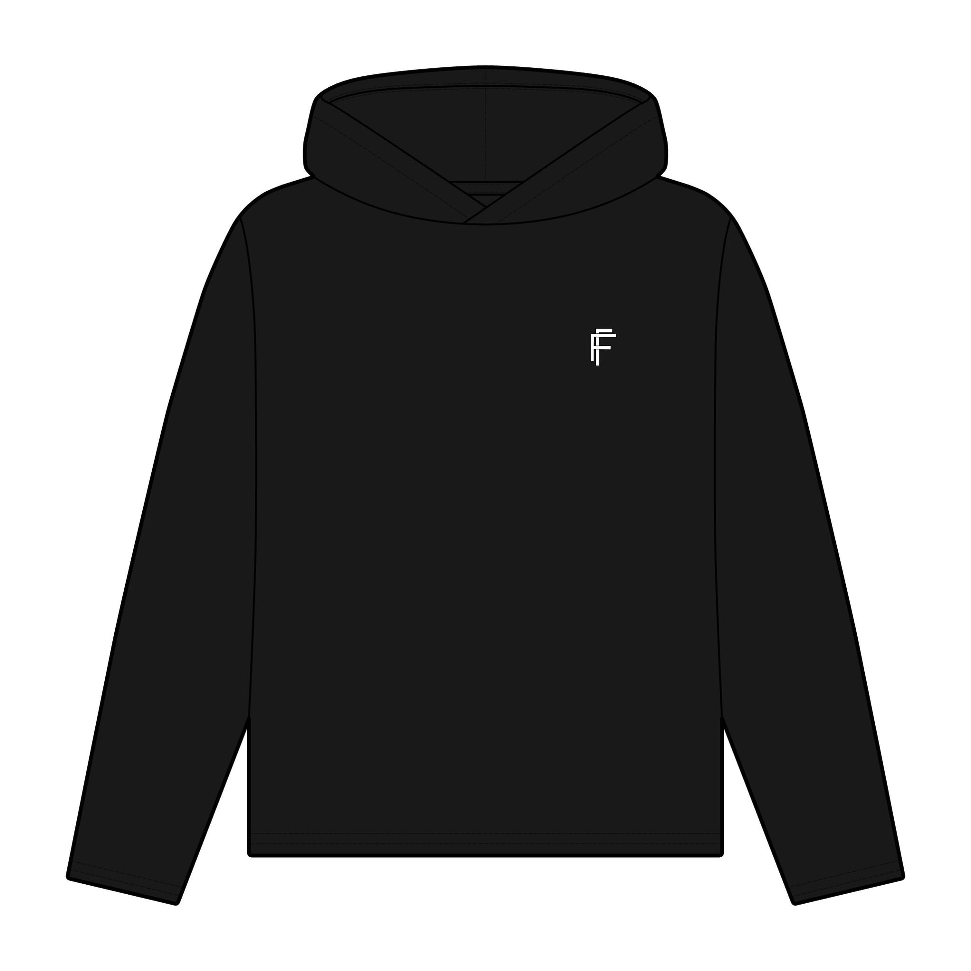 Frenzy - Women's Organic Relaxed Fit Hoodie with White Logo. - Fitness Frenzy