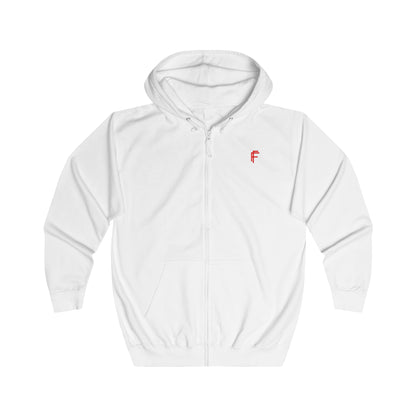 Frenzy Unisex Full Zip Hoodie with Red Logo - Cosy Casual Wear for Everyday Style. - Fitness Frenzy