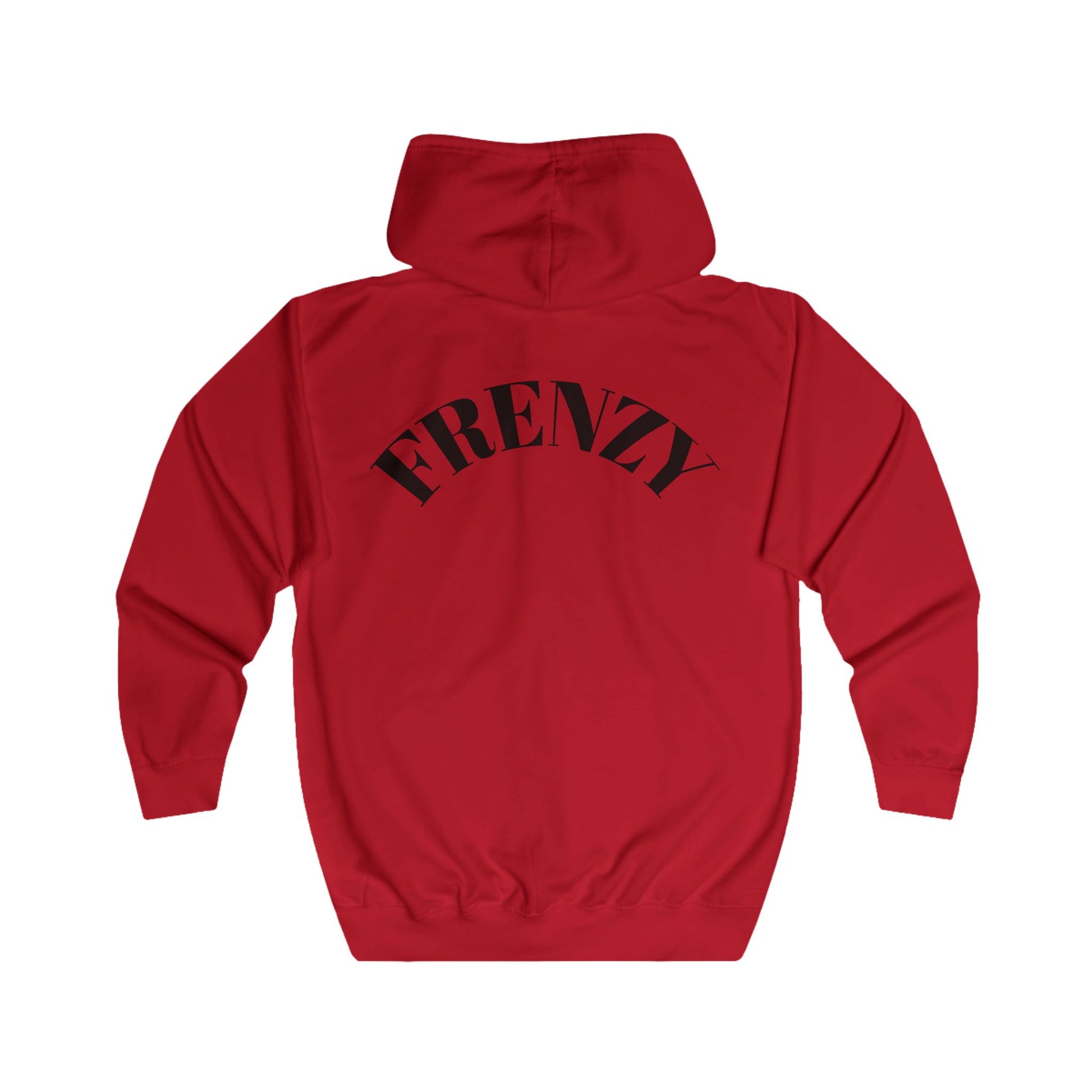 FRENZY Unisex Full Zip Hoodie with Black Logo - Cozy & Stylish Everyday Wear. - Fitness Frenzy