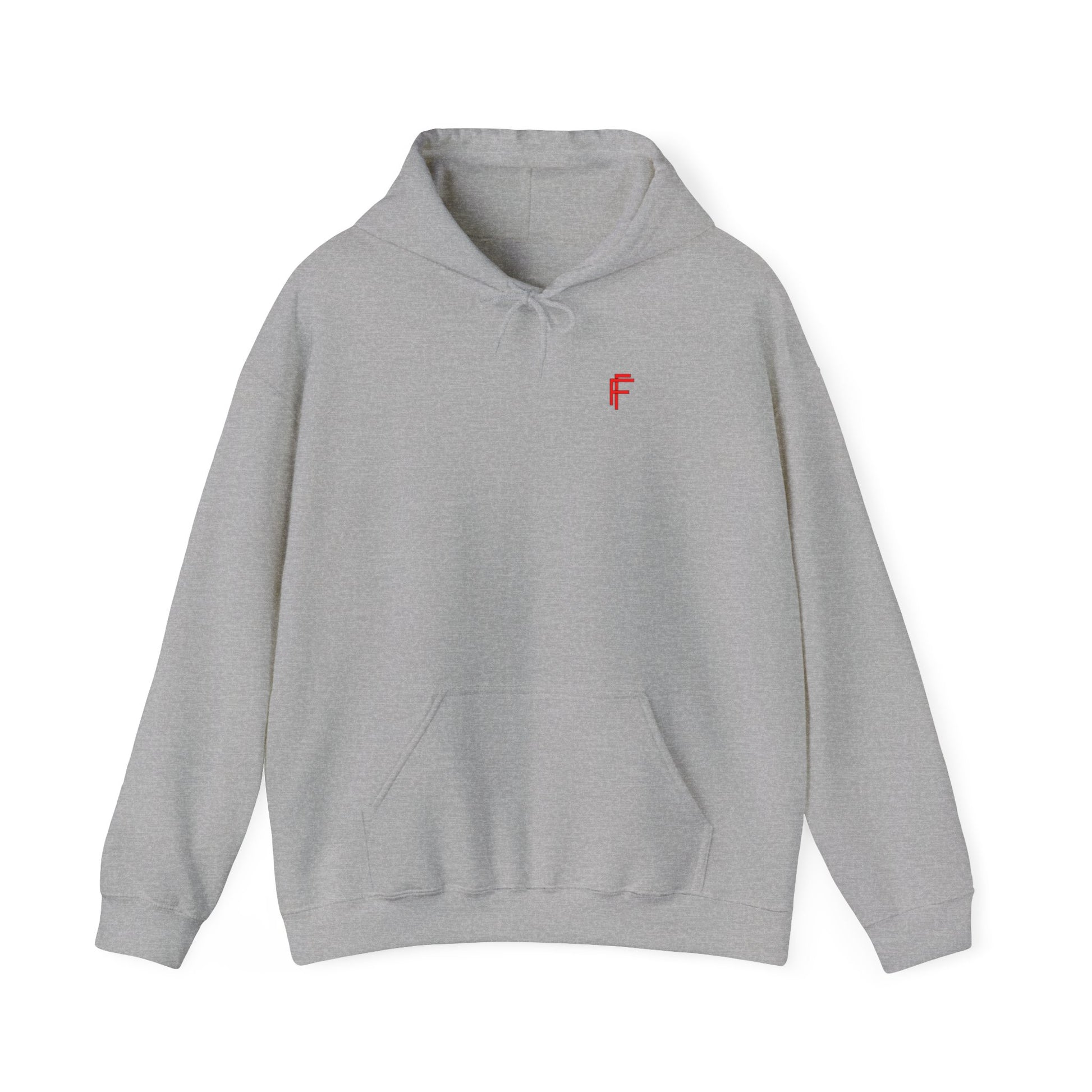 Frenzy Unisex Heavy Blend™ Hooded Sweatshirt with Red logo - Trendy & Cozy. - Fitness Frenzy