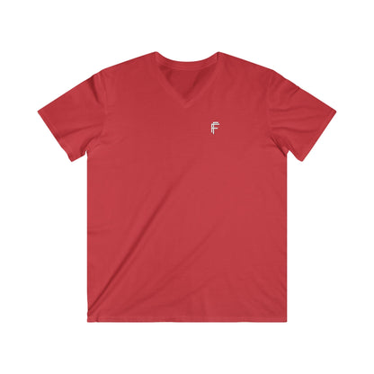 Casual Men's Fitted V-Neck Tee - White Logo. - Fitness Frenzy