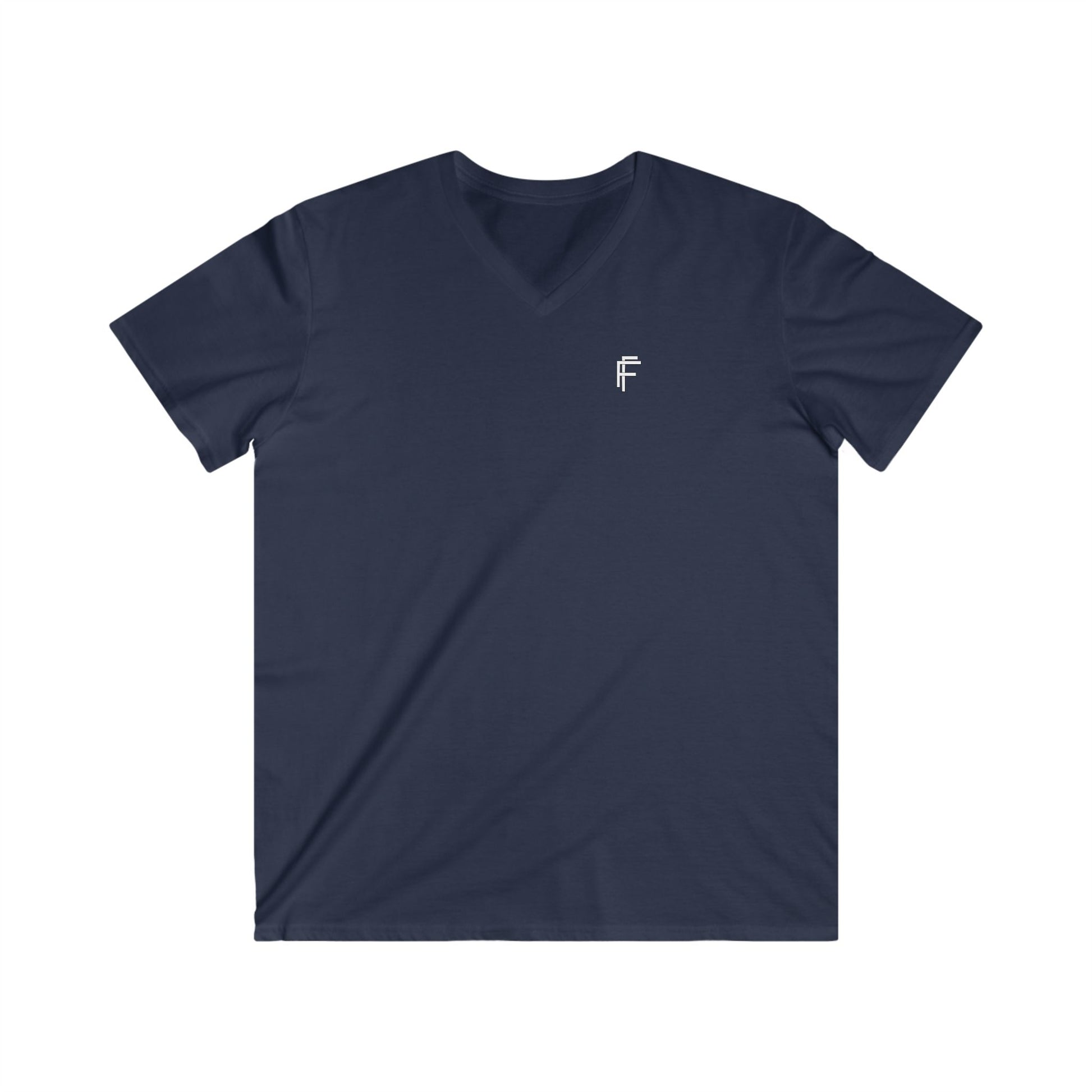 Casual Men's Fitted V-Neck Tee - White Logo. - Fitness Frenzy