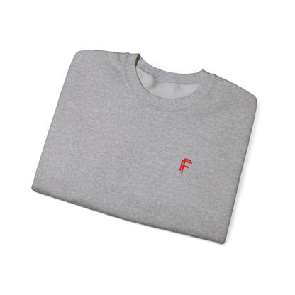 Frenzy - Unisex Heavy Blend™ Crewneck Sweatshirt with Red Logo - Cozy Modern Style. - Fitness Frenzy