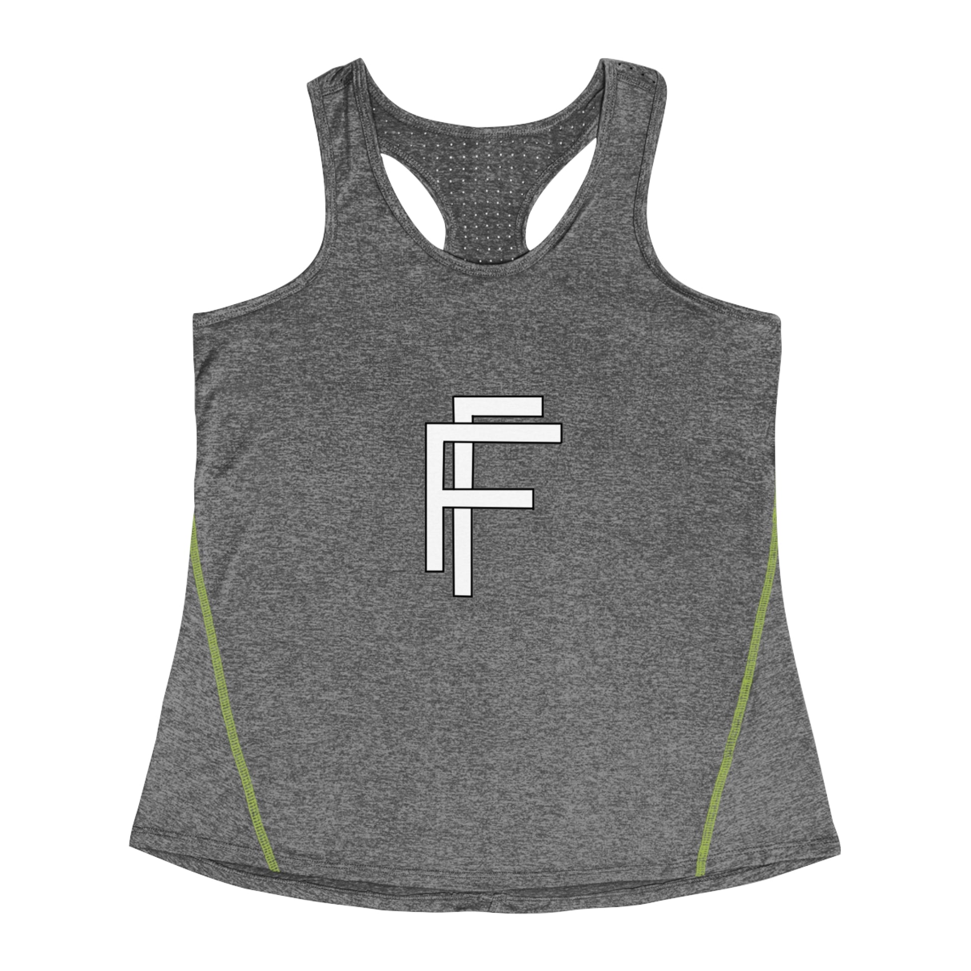 Frenzy - Women's Racerback Sports Vest with White Logo. - Fitness Frenzy