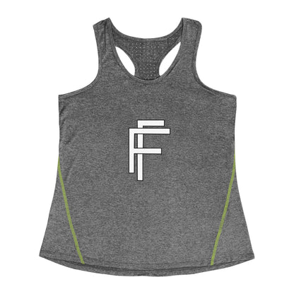 Frenzy - Women's Racerback Sports Vest with White Logo. - Fitness Frenzy