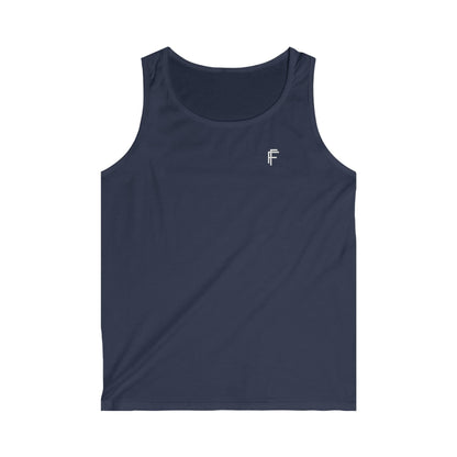 Frenzy - Men's Softstyle Tank Top - Minimalist Black Design with White Logo. - Fitness Frenzy