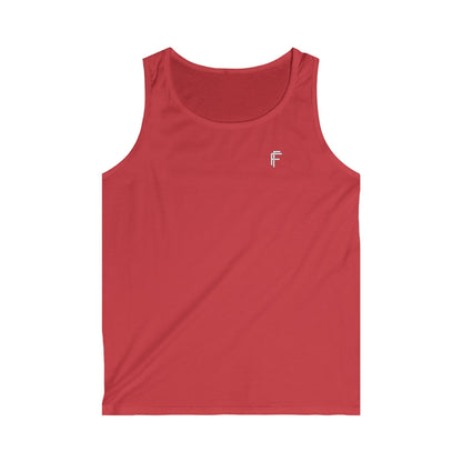 Frenzy - Men's Softstyle Tank Top - Minimalist Black Design with White Logo. - Fitness Frenzy