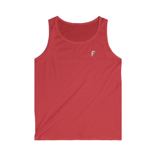 Frenzy - Men's Softstyle Tank Top - Minimalist Black Design with White Logo. - Fitness Frenzy