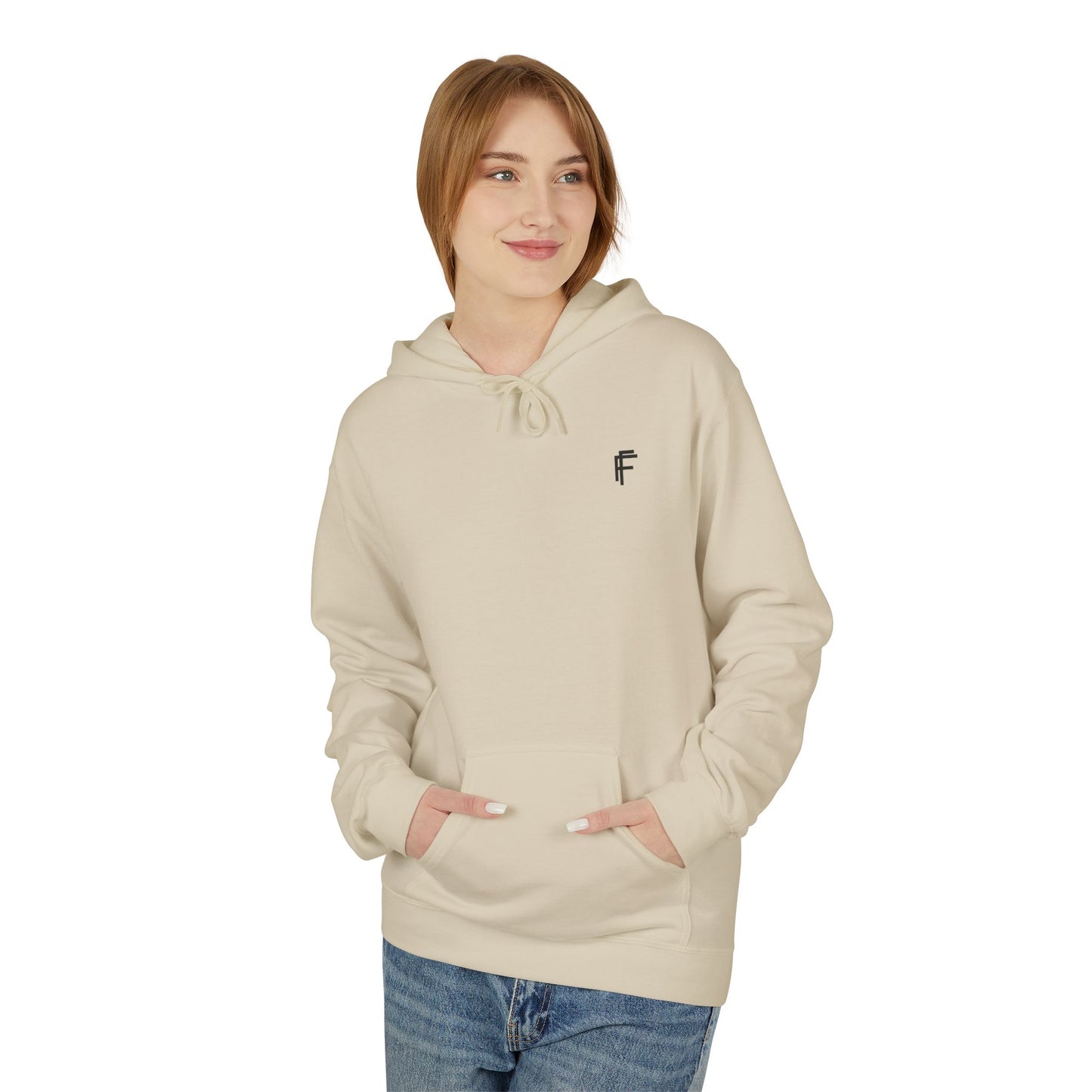 Fitness Frenzy Unisex Fleece Hoodie with Black Logo - Softstyle Comfort for Everyone. - Fitness Frenzy