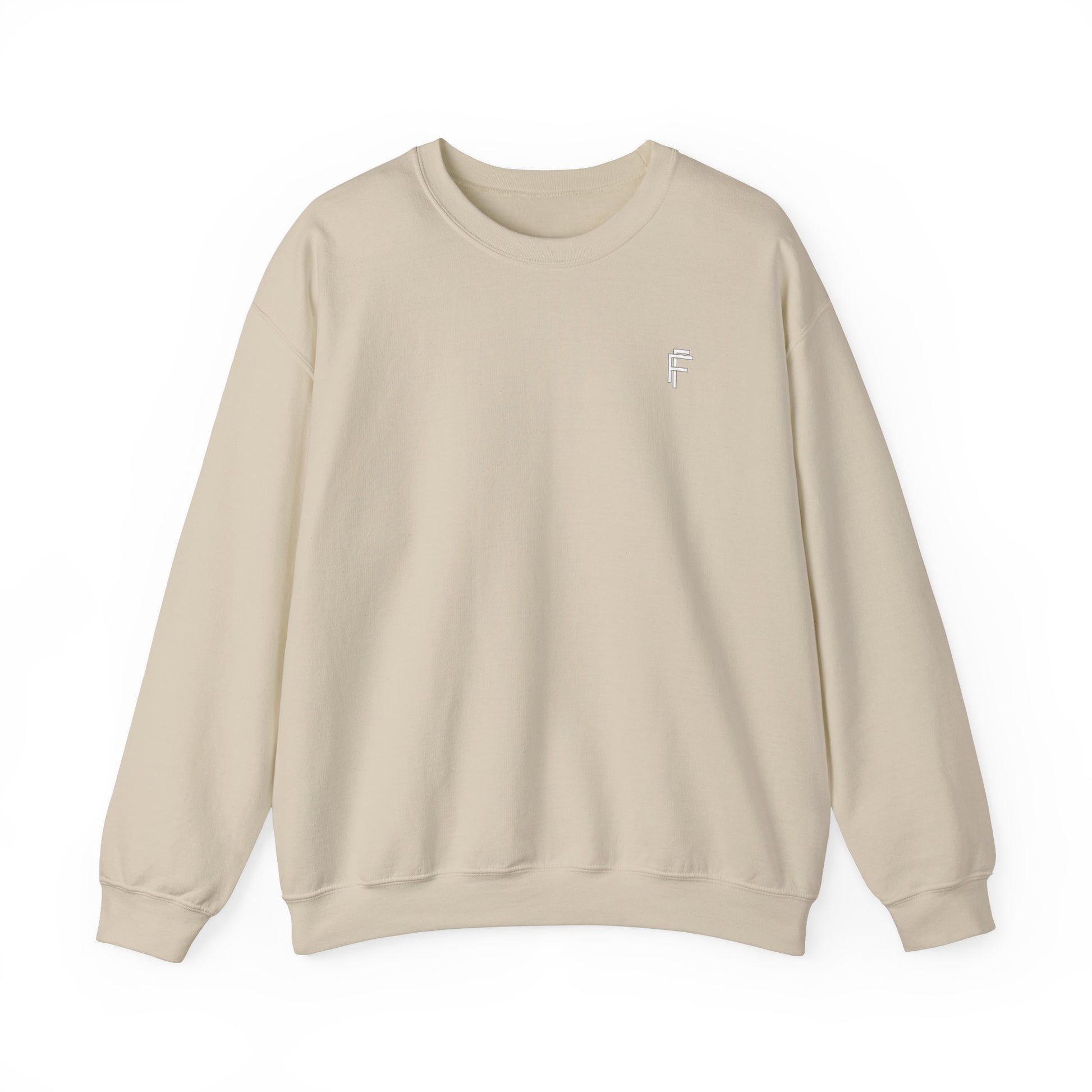 Frenzy Unisex Black Crewneck Sweatshirt with White Logo for Everyday Comfort. - Fitness Frenzy