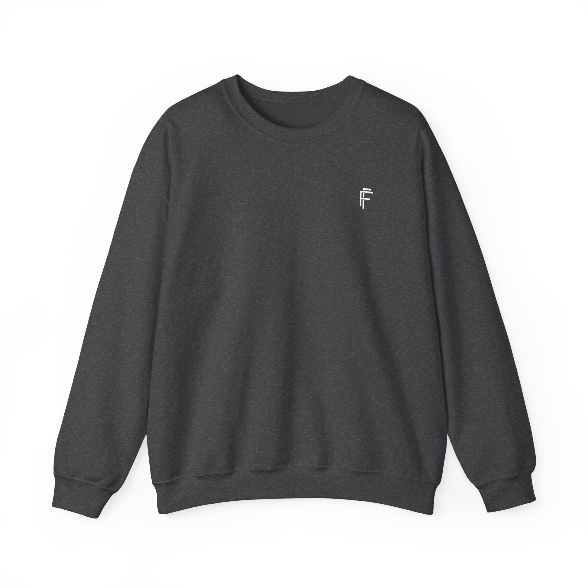 Frenzy Unisex Black Crewneck Sweatshirt with White Logo for Everyday Comfort. - Fitness Frenzy