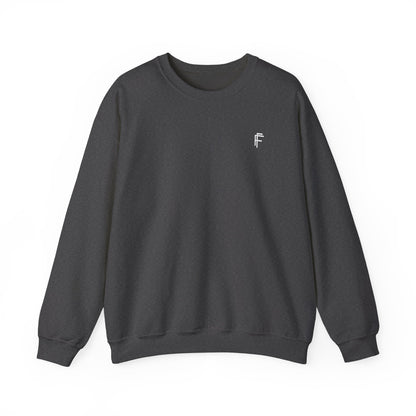 Frenzy Unisex Black Crewneck Sweatshirt with White Logo for Everyday Comfort. - Fitness Frenzy