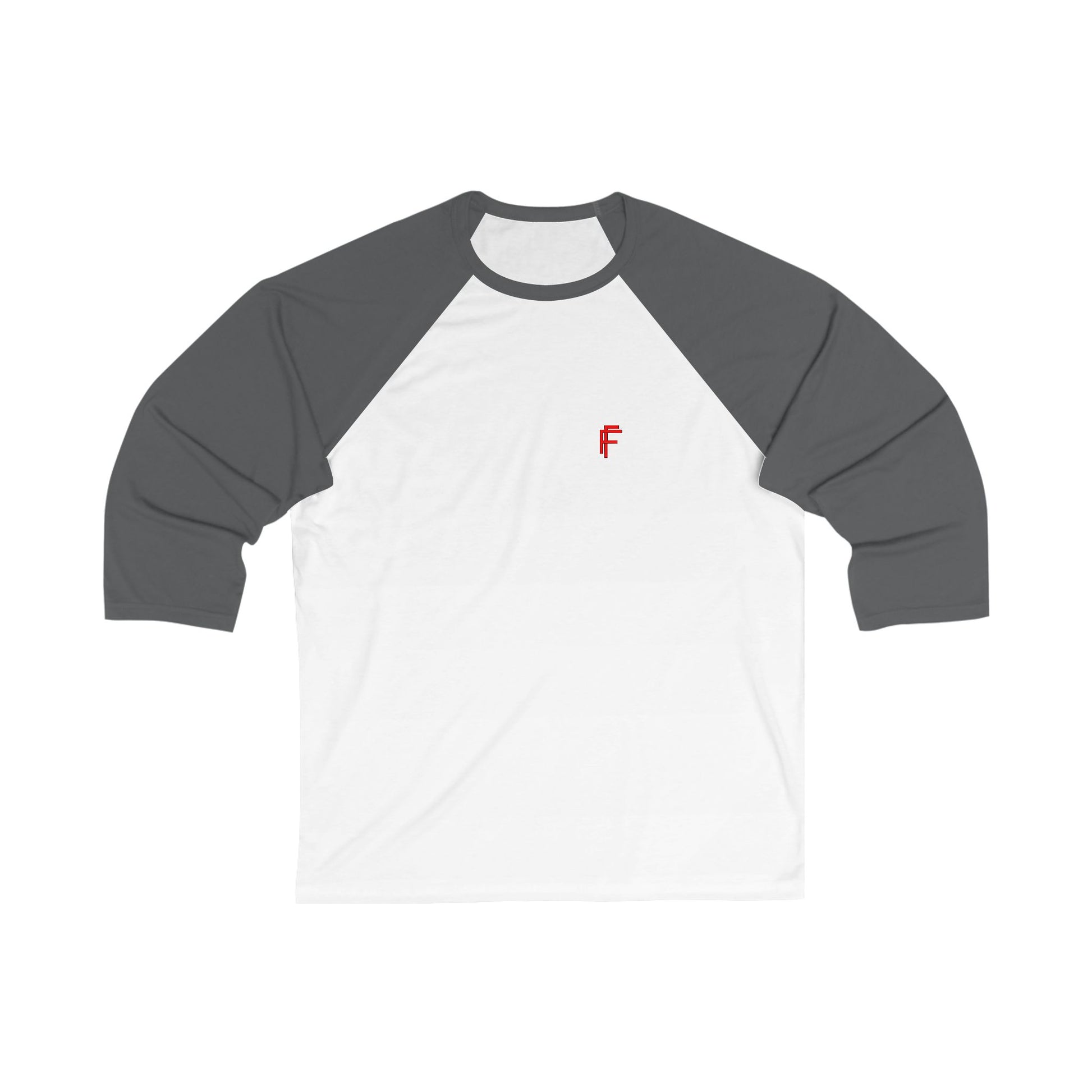 Frenzy - Unisex 3/4 Sleeve Baseball Tee with Red Logo. - Fitness Frenzy
