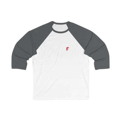 Frenzy - Unisex 3/4 Sleeve Baseball Tee with Red Logo. - Fitness Frenzy