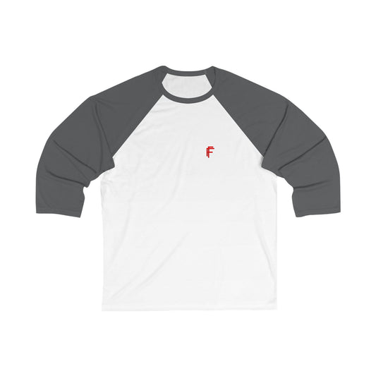 Frenzy - Unisex 3/4 Sleeve Baseball Tee with Red Logo. - Fitness Frenzy
