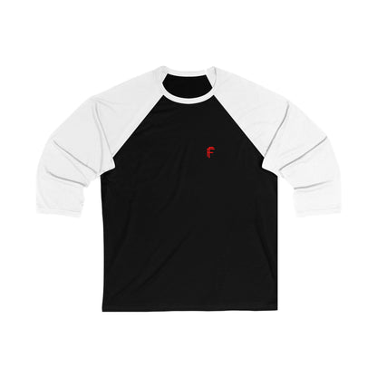 Frenzy - Unisex 3/4 Sleeve Baseball Tee with Red Logo. - Fitness Frenzy