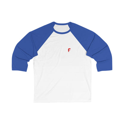 Frenzy - Unisex 3/4 Sleeve Baseball Tee with Red Logo. - Fitness Frenzy