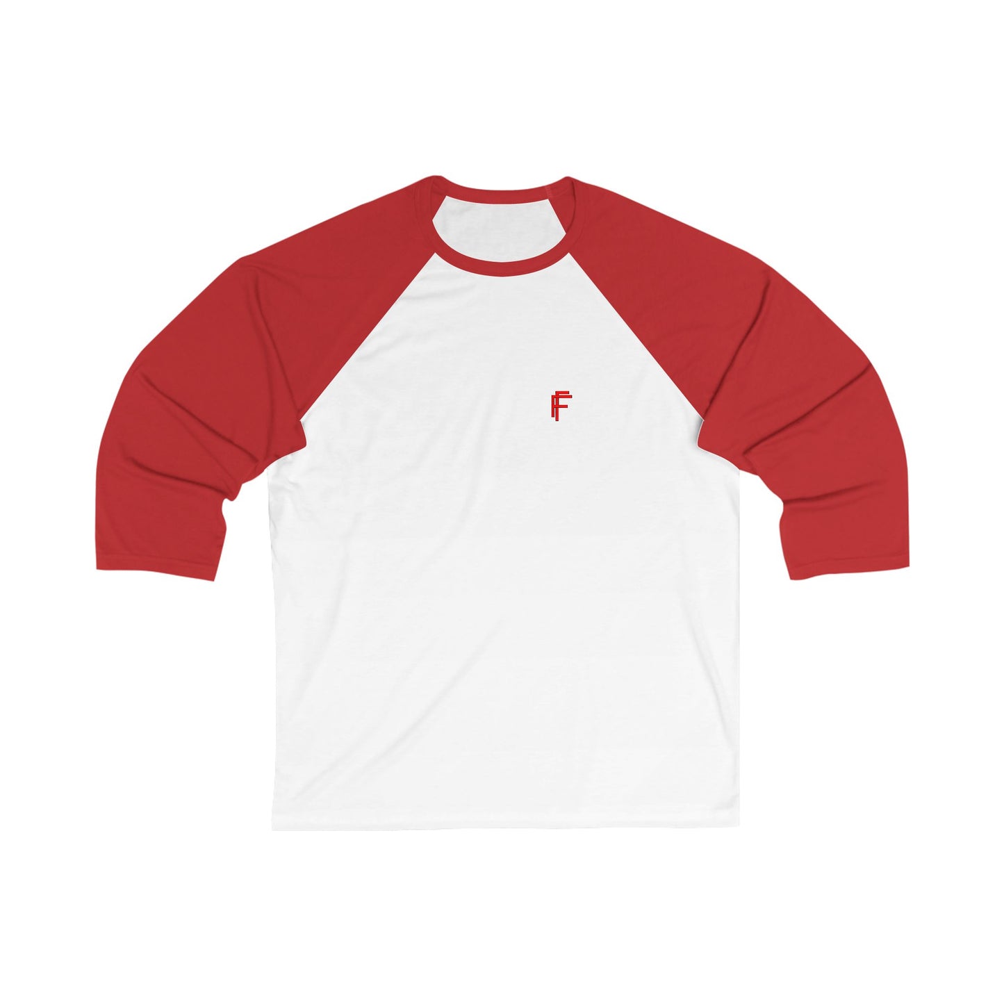 Frenzy - Unisex 3/4 Sleeve Baseball Tee with Red Logo. - Fitness Frenzy