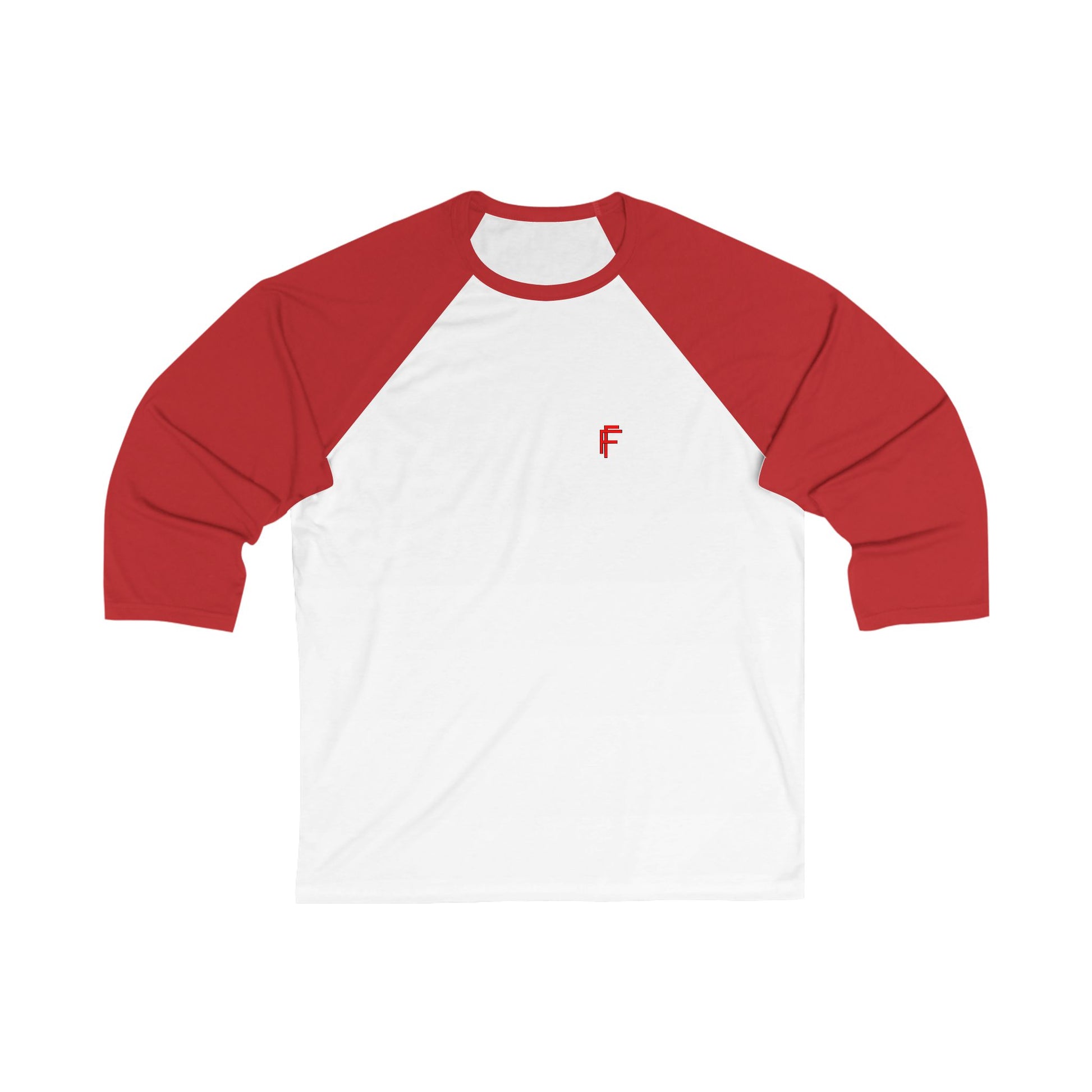 Frenzy - Unisex 3/4 Sleeve Baseball Tee with Red Logo. - Fitness Frenzy