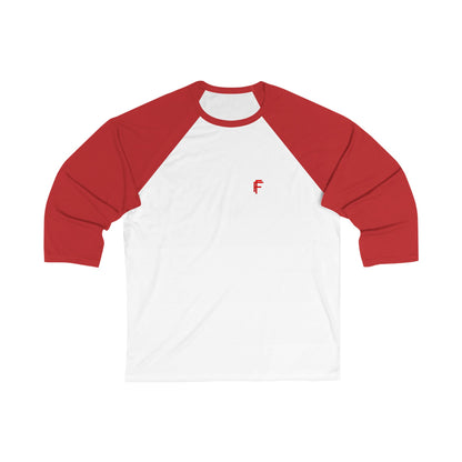 Frenzy - Unisex 3/4 Sleeve Baseball Tee with Red Logo. - Fitness Frenzy