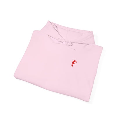 Frenzy Unisex Heavy Blend™ Hooded Sweatshirt with Red logo - Trendy & Cozy. - Fitness Frenzy