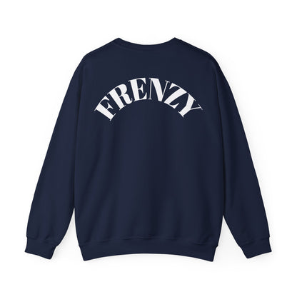 Frenzy Unisex Heavy Blend™ Crewneck Sweatshirt with White Logo. - Fitness Frenzy