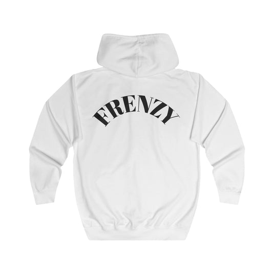 FRENZY Unisex Full Zip Hoodie with Black Logo - Cozy & Stylish Everyday Wear. - Fitness Frenzy